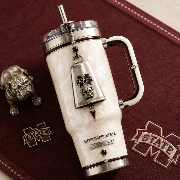 MSST Cowbell Crest - Pearl and Maroon Drinkware Elegance - main